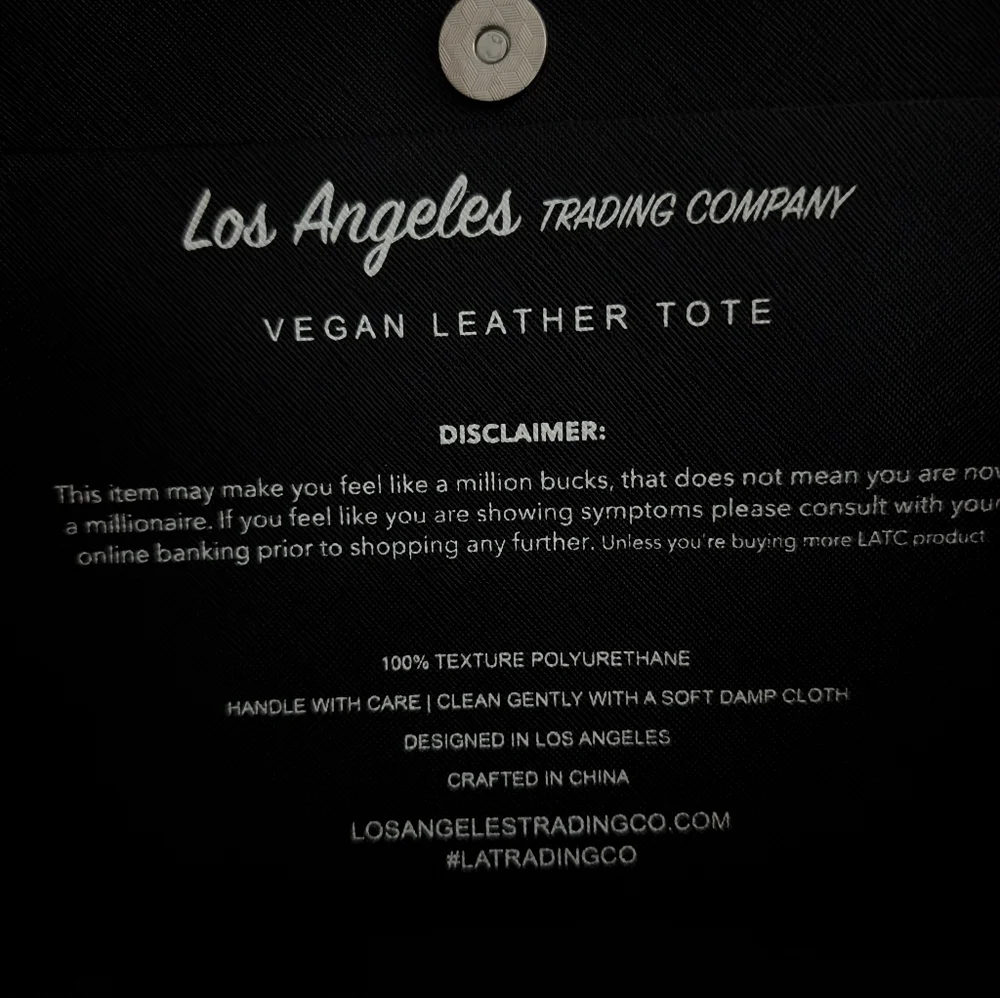 Los Angeles Trading Company Wine List Tote